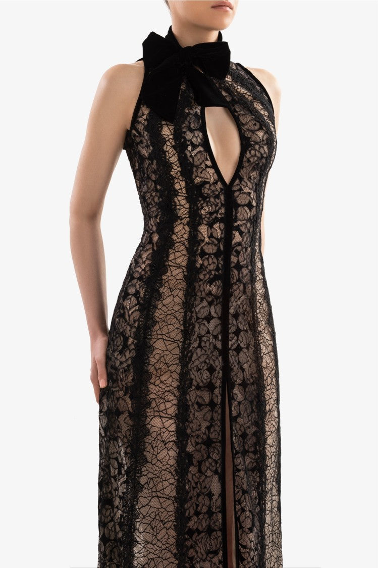 Saiid Kobeisy Jet Black Crepe Short Dress