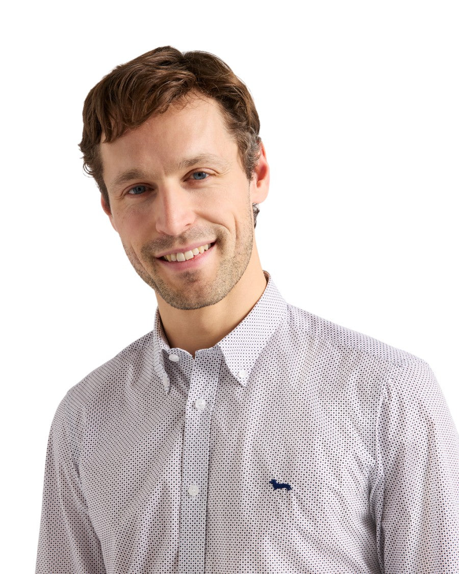 Harmont & Blaine Blue Casual Shirt With Micro Pattern