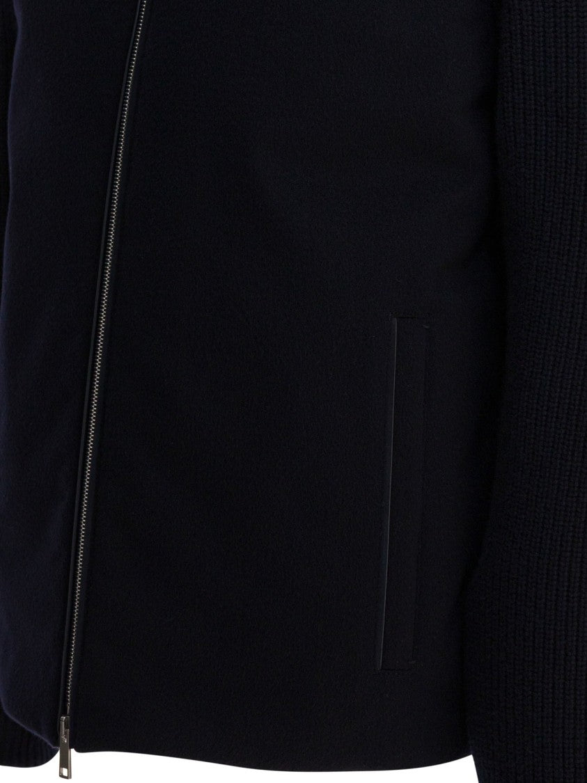 Zegna Minimalist Black Cashmere Blend Casual Jacket