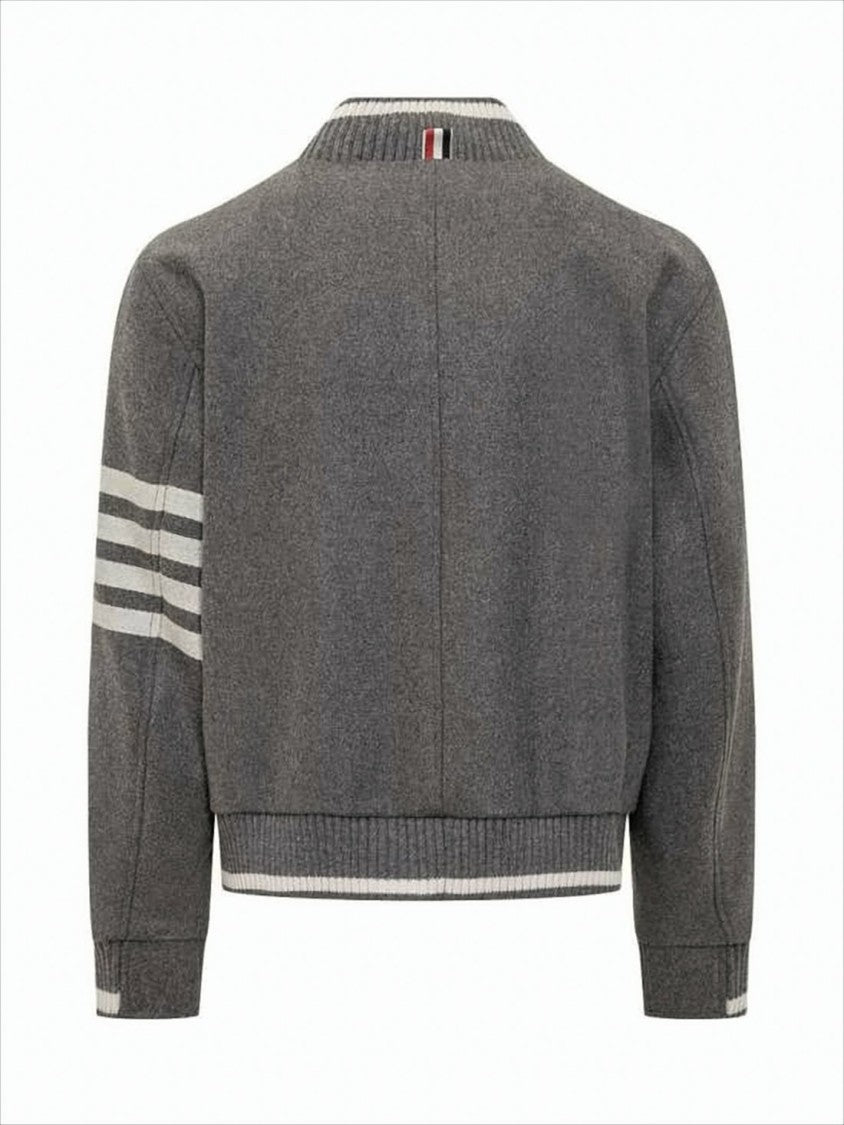 Thom Browne Classic Bomber Jacket With Ribbed Collar And Cuffs