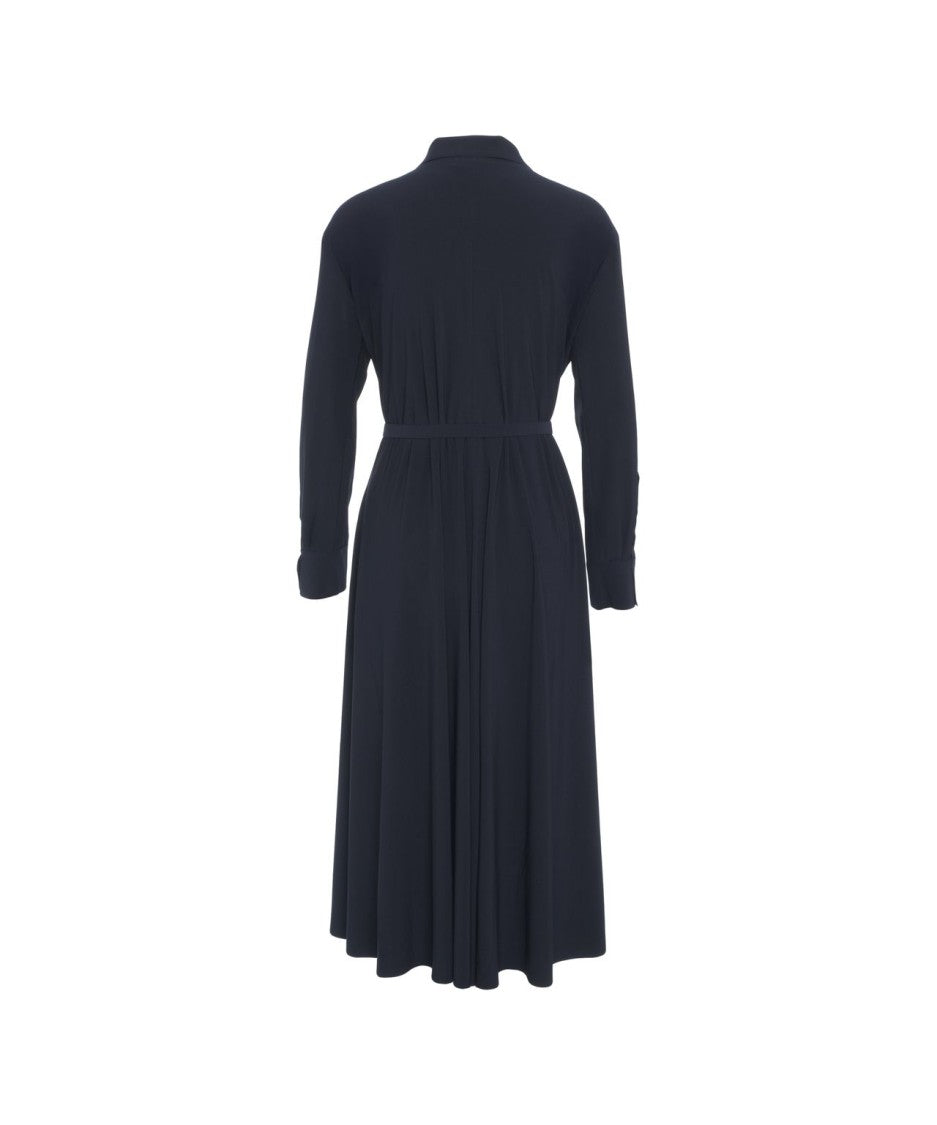 Norma Kamali Maxi Dress With Detachable Waist Belt And Classic Shirt Collar