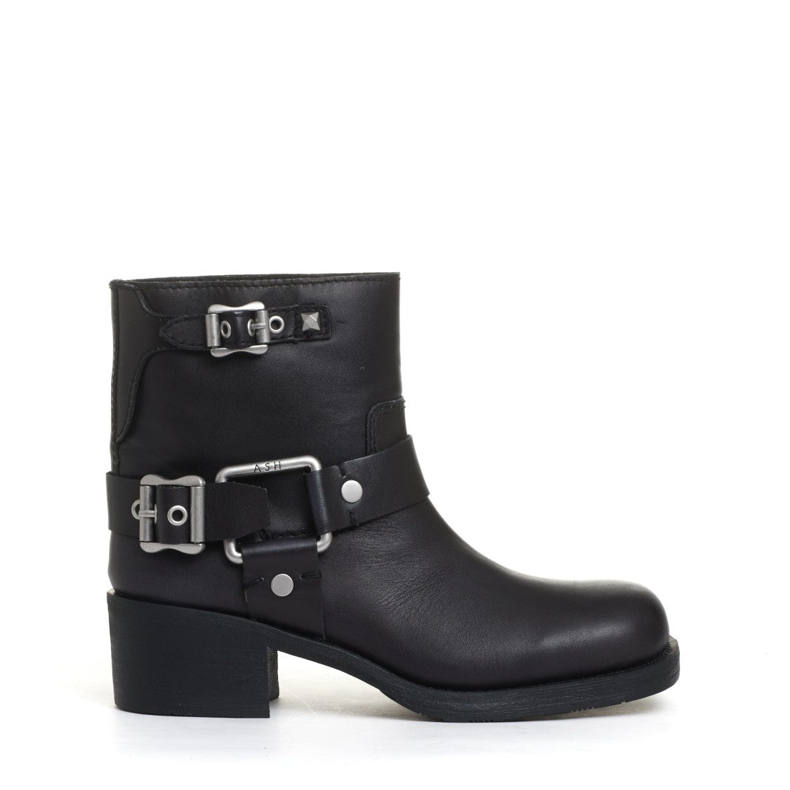 Ash Ankle-High Biker Boots With Buckle Detail