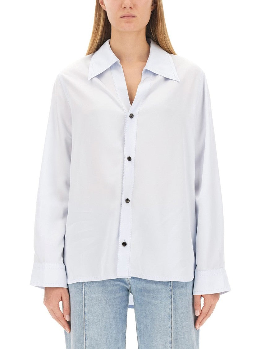 Bottega Veneta Twill Shirt With Classic Collar And Button-Down Front