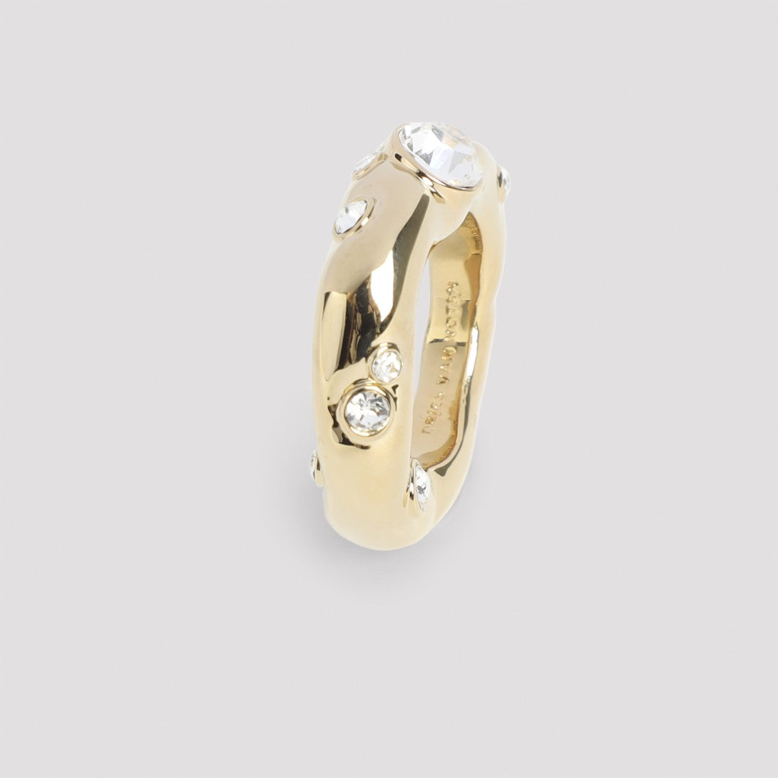 Dries Van Noten Gold Brass Ring With Irregular Design