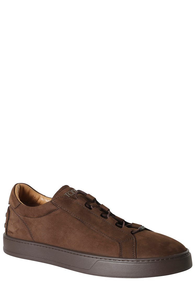 Tod's Brown Suede Low-Top Rubber Sole Sneakers