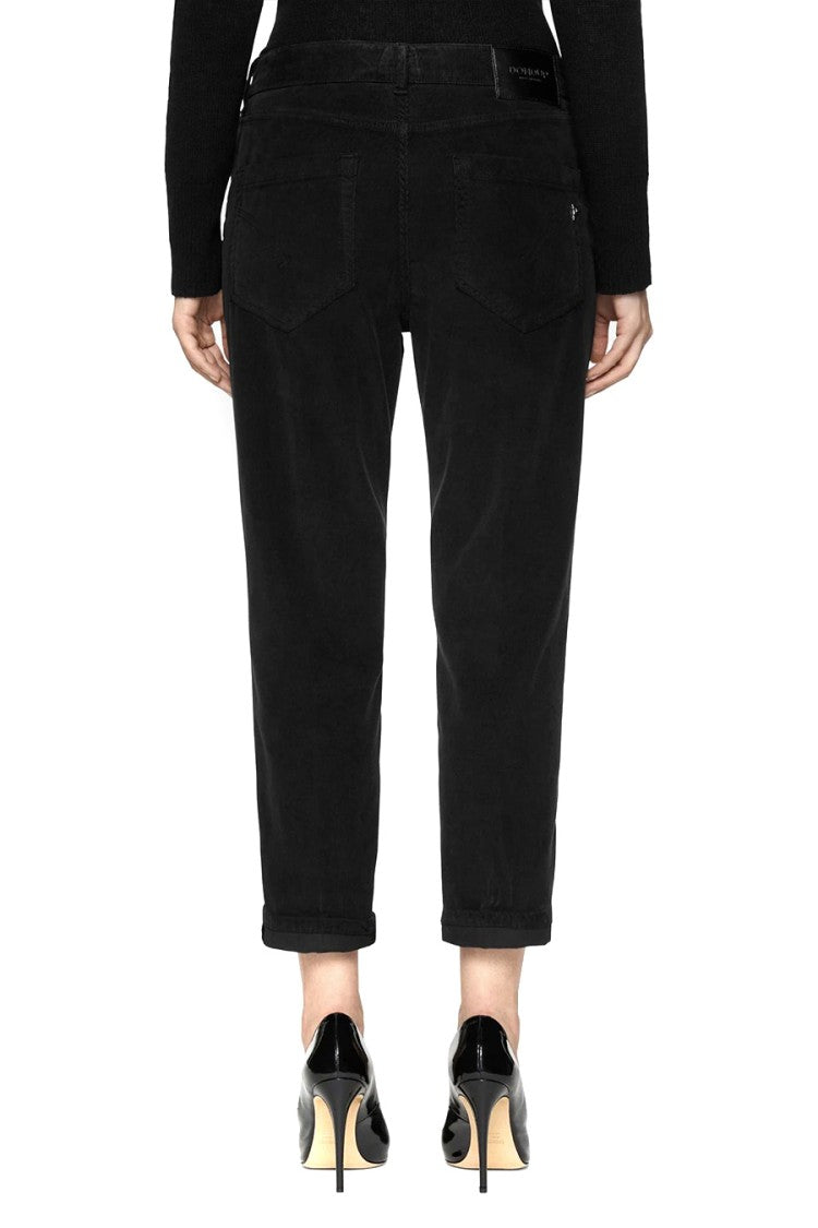 Dondup Black Trousers With Tapered Leg