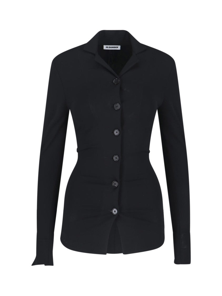 Jil Sander Camp Collar Shirt – Black