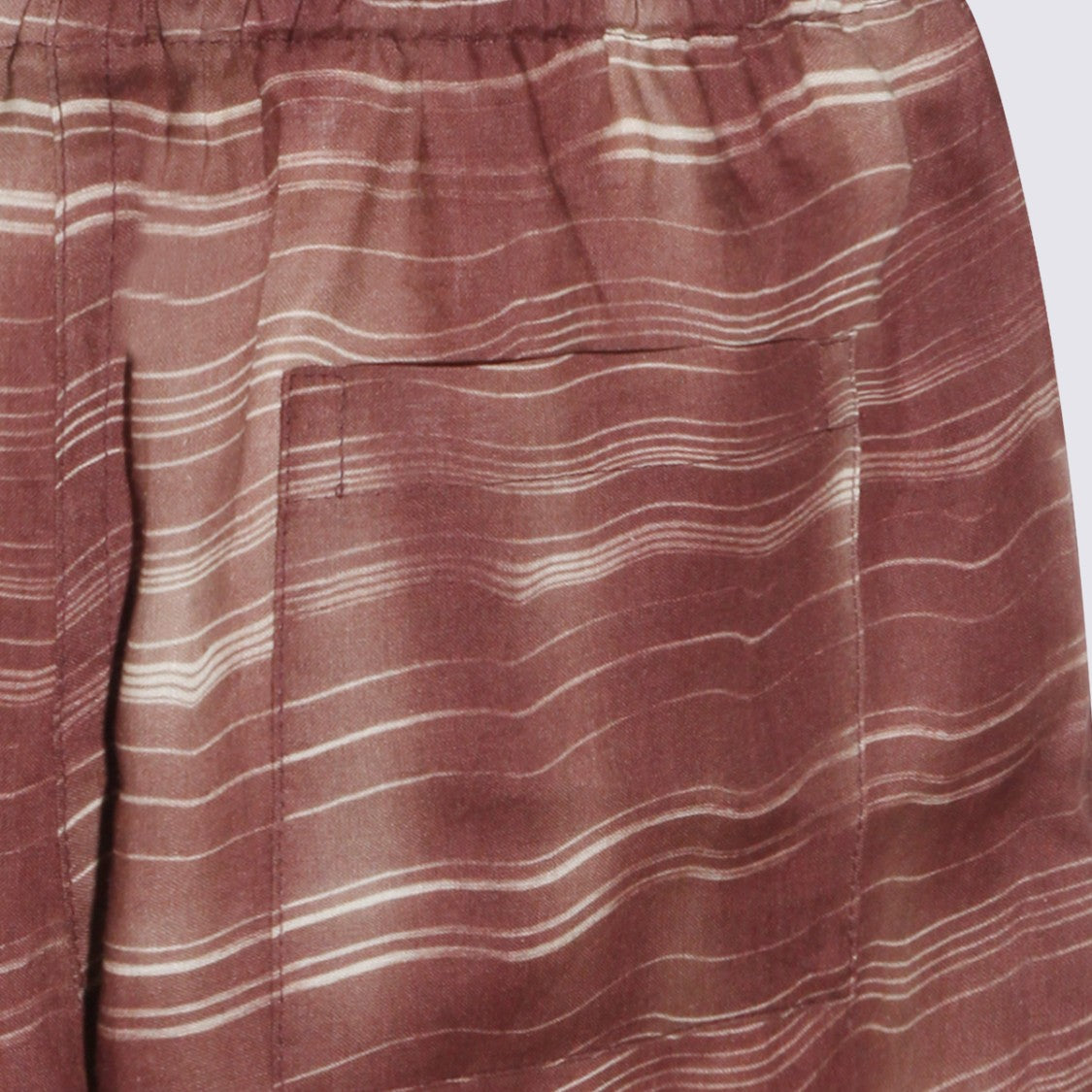 Marni Wavy Stripe Pattern Brown Shorts