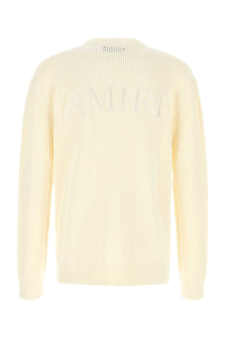Amiri Cream Crochet Sweater