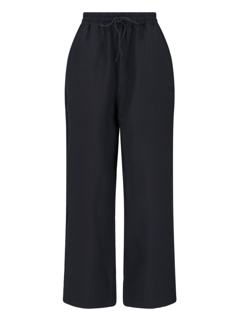 Y-3 Straight Leg Pants With Elastic Waist And Drawstring Closure
