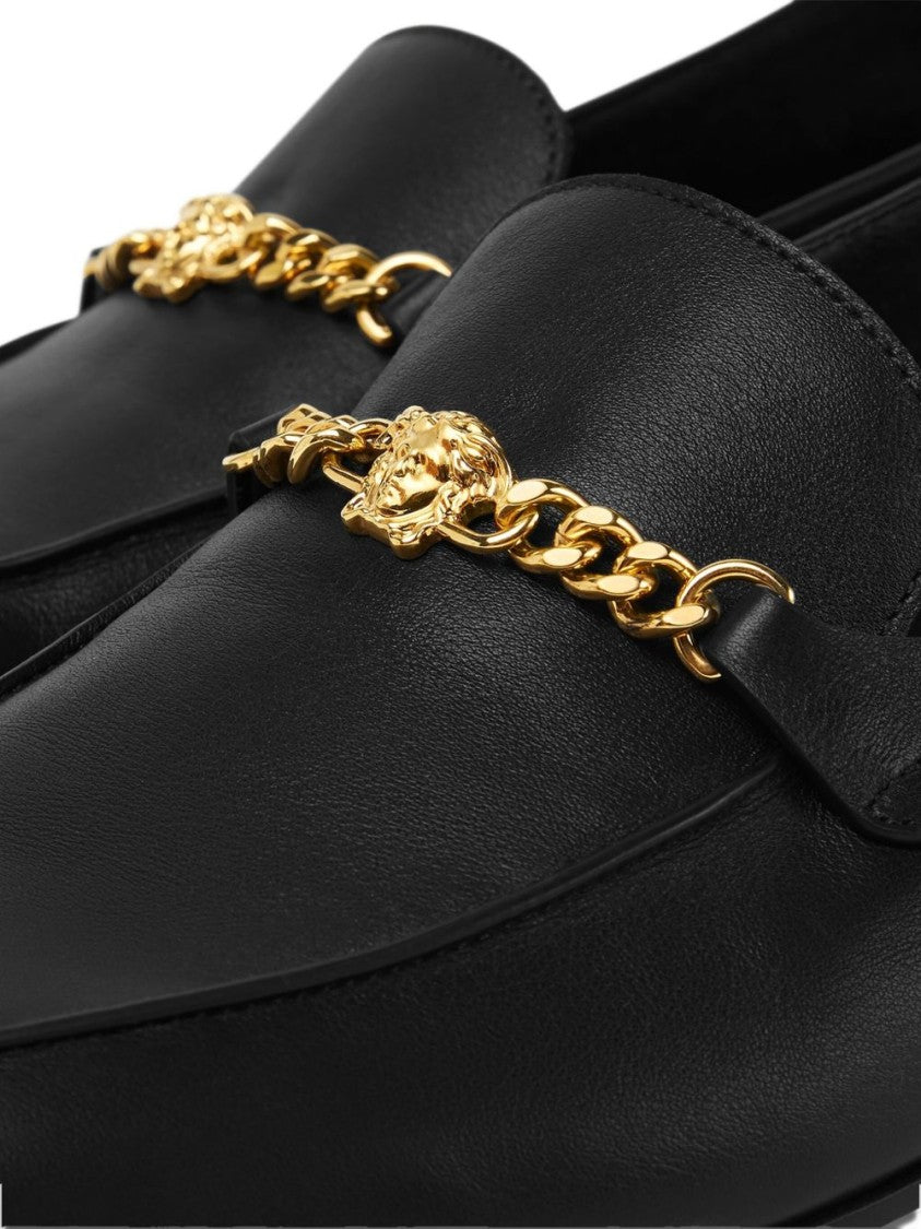 Versace Sumptuous Black Leather Loafers
