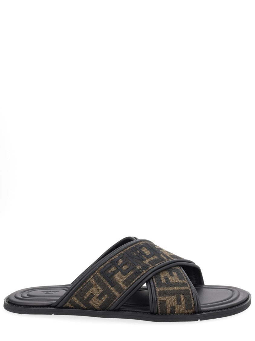 Fendi Monogram Cushioned Slide Sandals