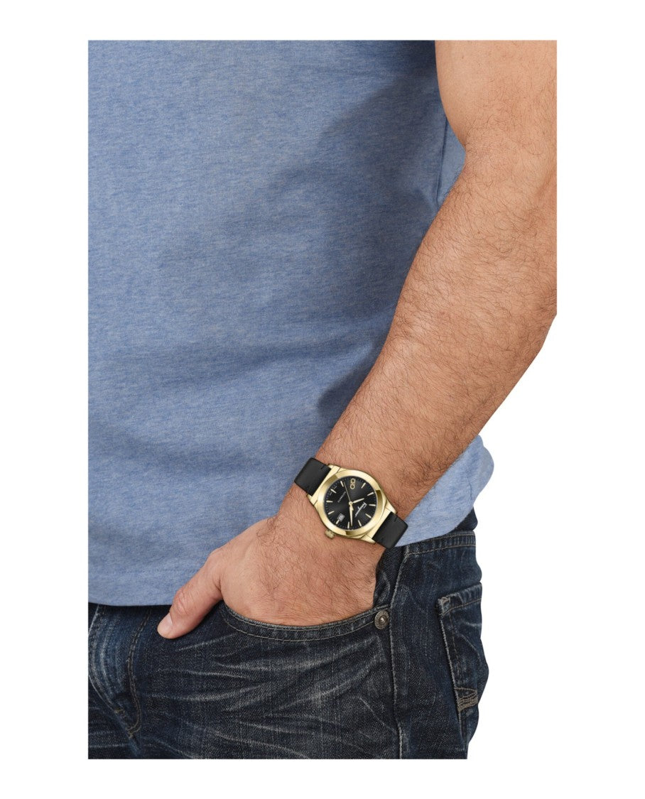 Ferragamo 1927 Automatic Watch With Black Sunray Dial And Calf Leather Strap