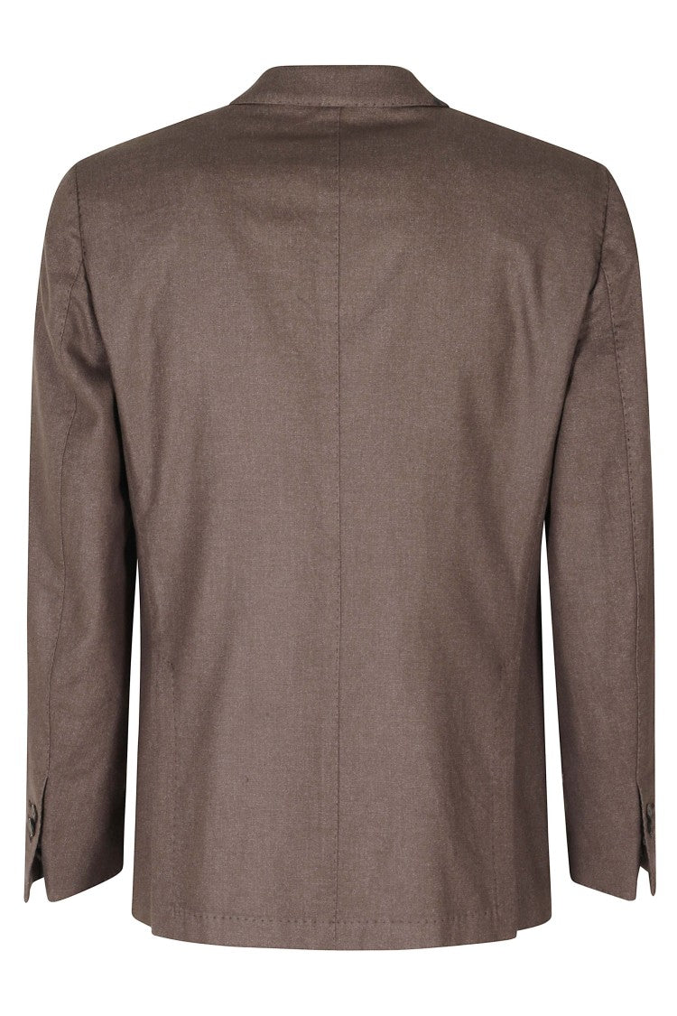 Santaniello Taupe Felted Wool Unlined Blazer