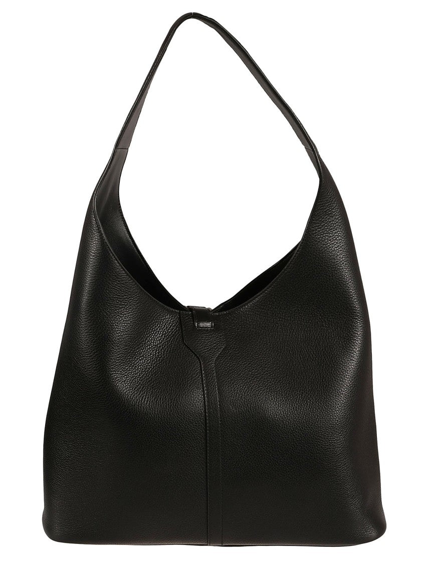 Balenciaga Elegant Black Shoulder Bag With Textured Leather