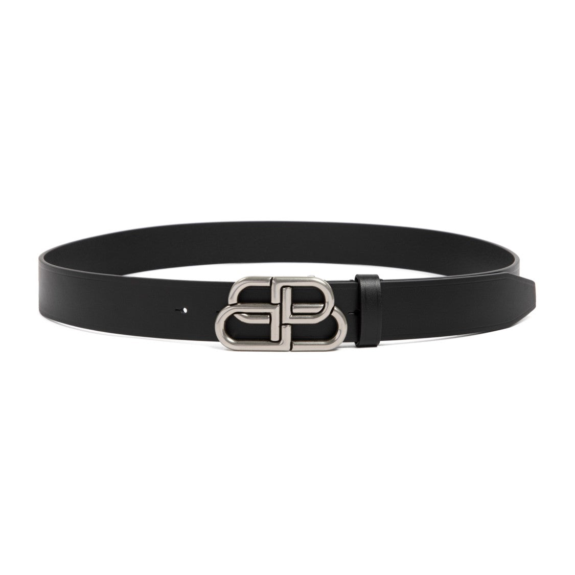 Balenciaga Black Leather Large Bb Belt