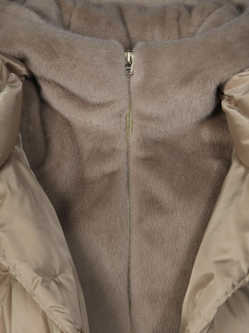 Herno A-Line Satin Dress With Structured Bib Detail