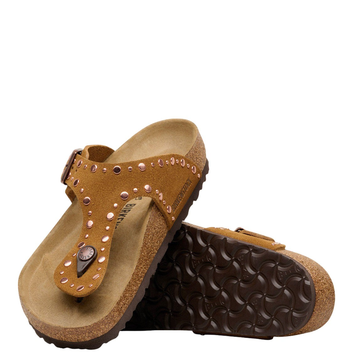 Birkenstock Gizeh Rivet Sandals In Suede Leather