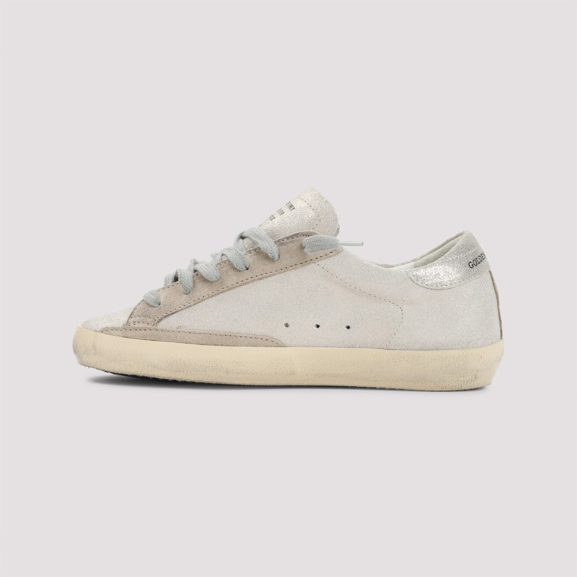 Golden Goose Beige Cow Leather Superstar Sneakers With Contrasting Black Detailing