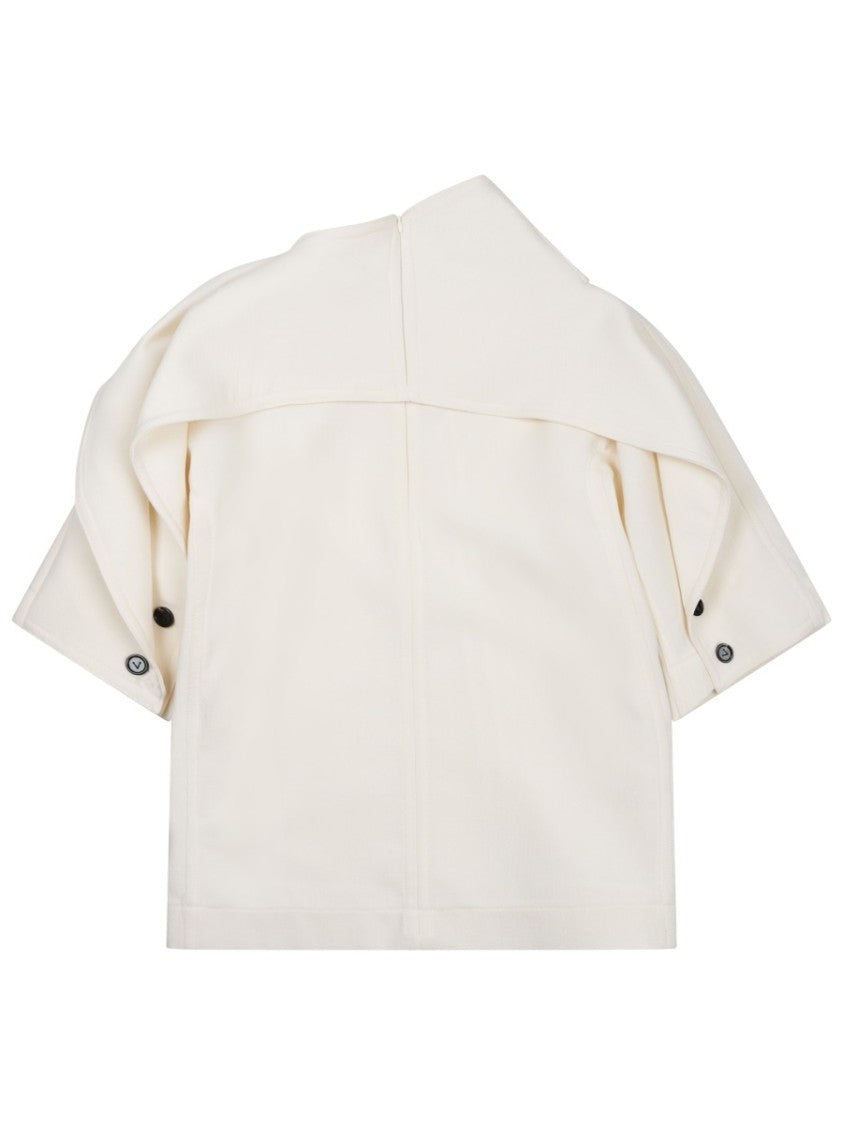 Bottega Veneta Asymmetrical Collar Wool Top
