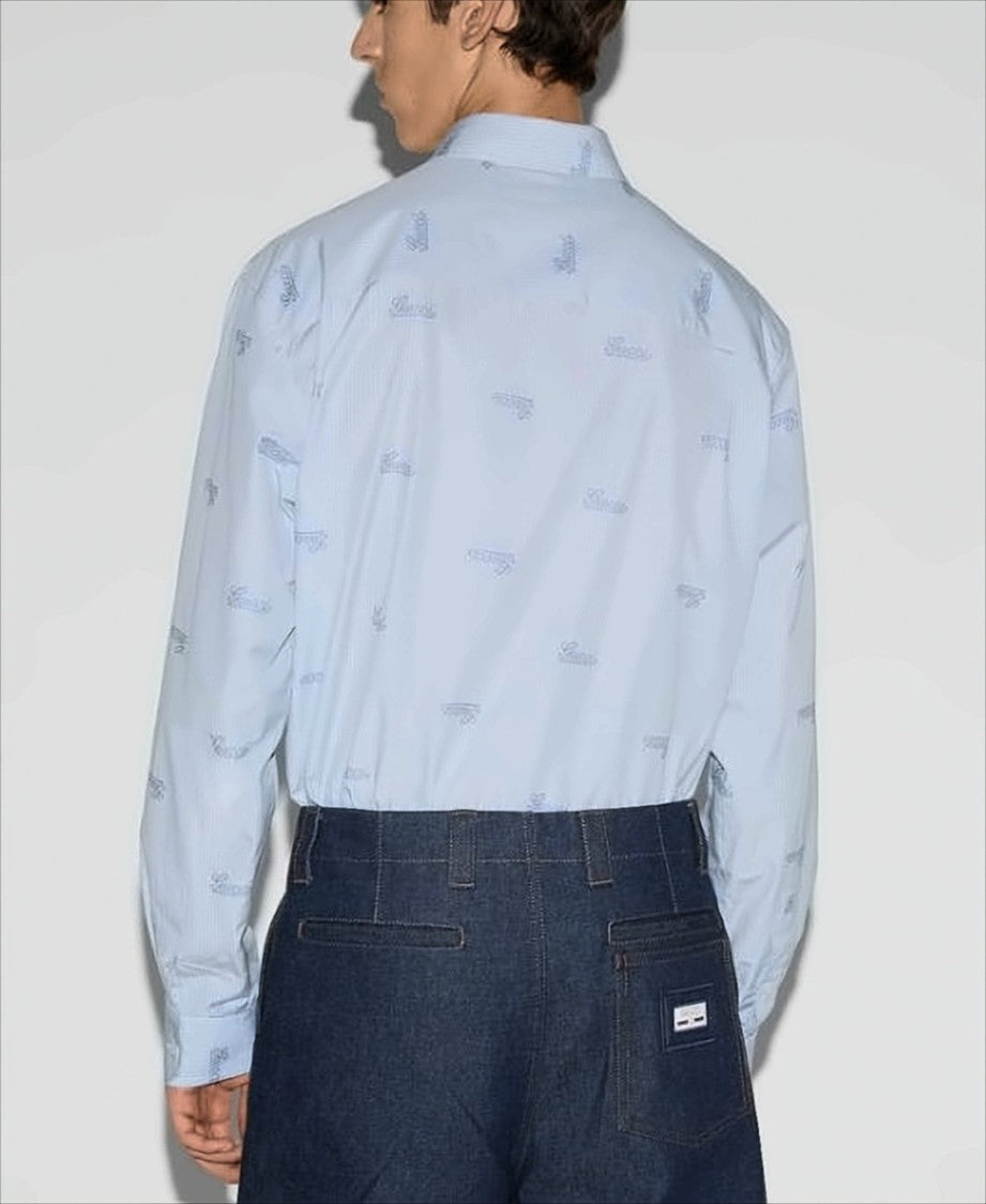 Gucci Light Blue Long-Sleeve Button-Up Shirt