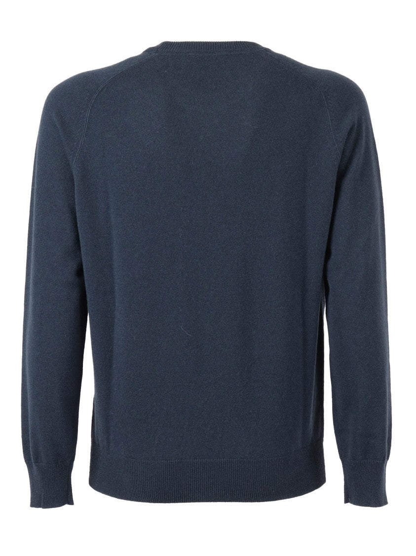 Kangra Cashmere Crew Neck Hammer Sweatshirt With Triangle Cover-Ups