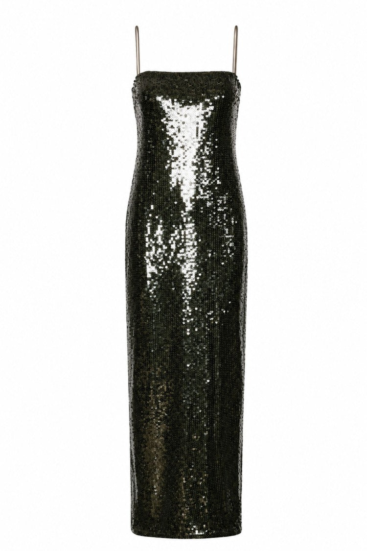 Rotate Sequins Floor-Length Slit Polyester Long Evening Dress