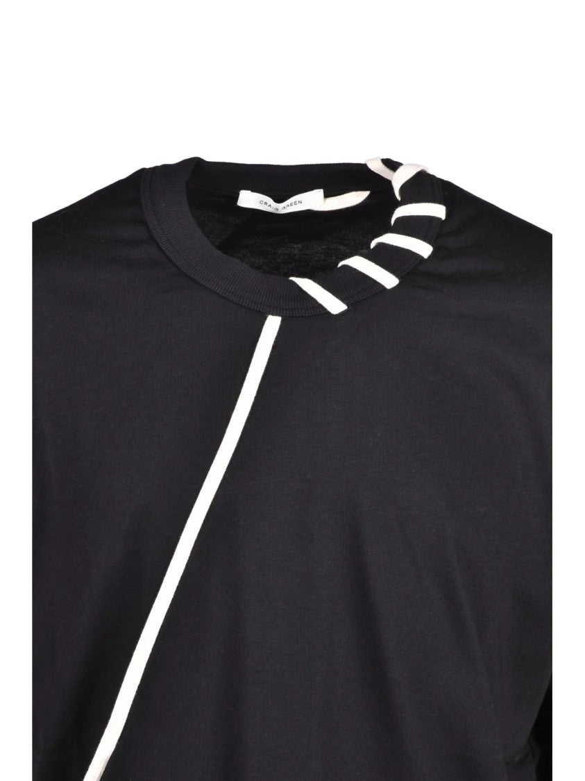 Craig Green Black Boxy Strap Detail Cotton T-Shirt
