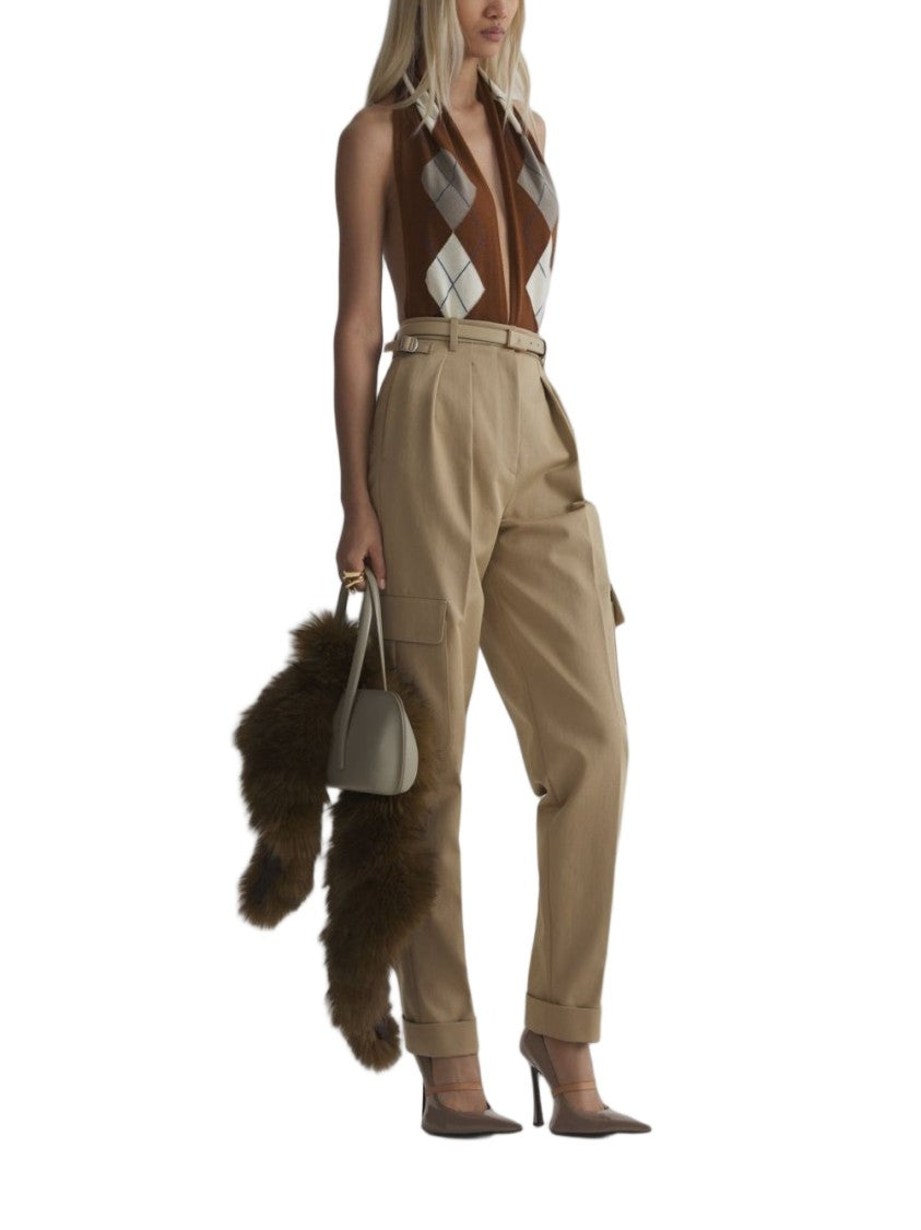 Mugler High-Waisted Tailored Trousers With Cargo Pockets