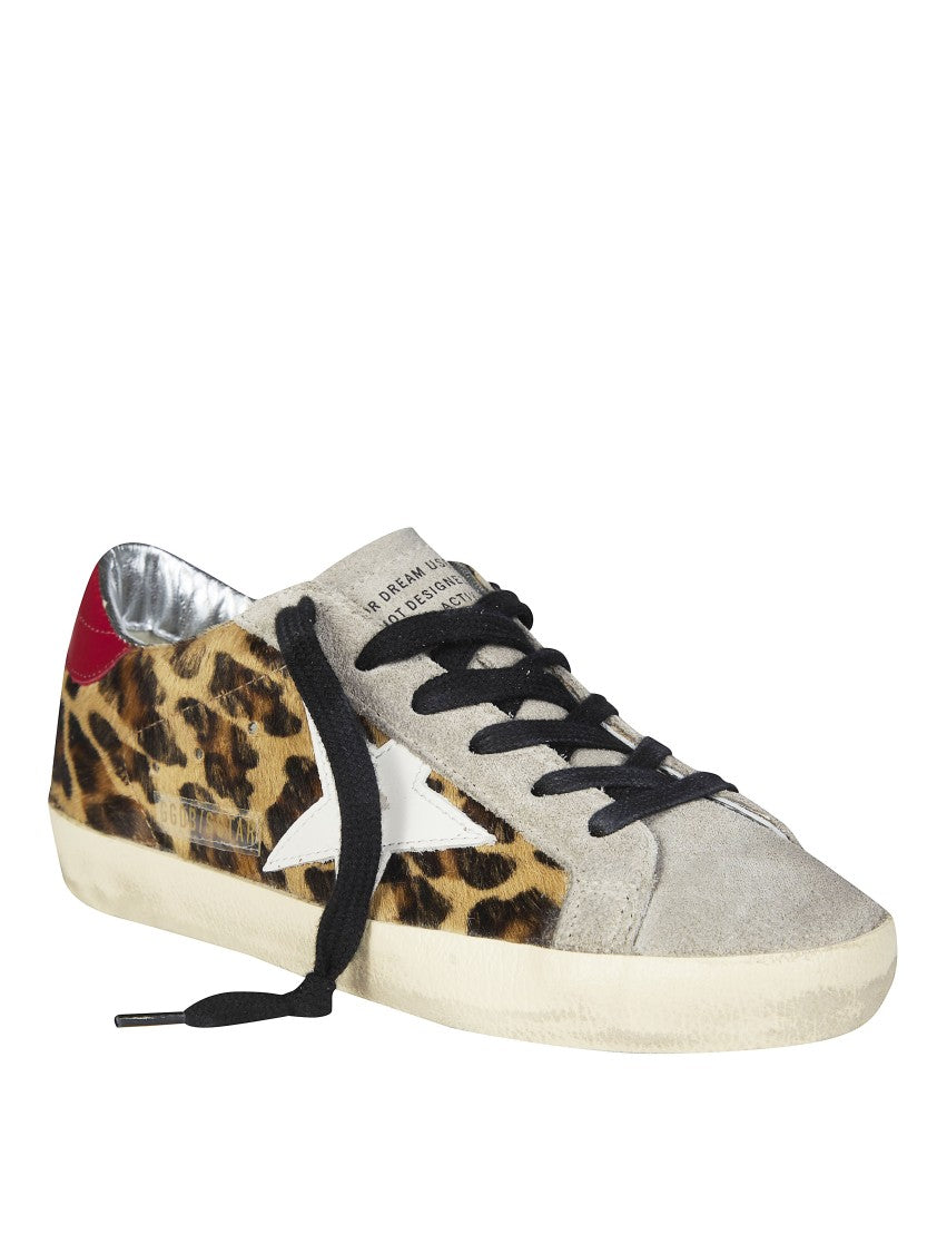 Golden Goose Leopard Print Low-Top Sneakers With Suede Star