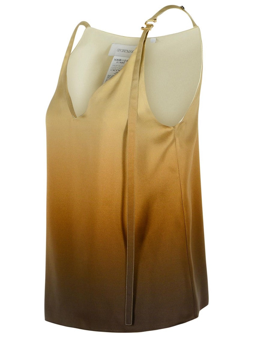 Sportmax Alcuno' Beige Gradient Silk Top