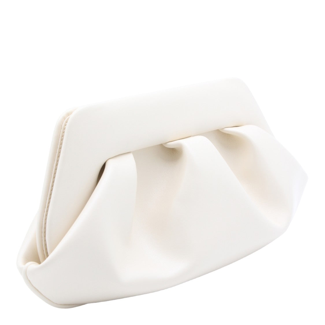 Themoirè Structured Beige Handbag With Minimalist Design
