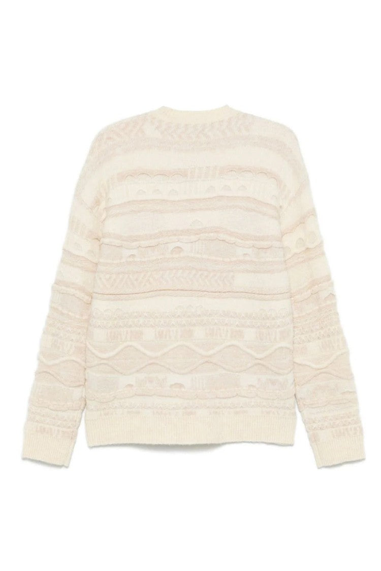 Laneus Textured Knitwear In Soft Creamy Hue