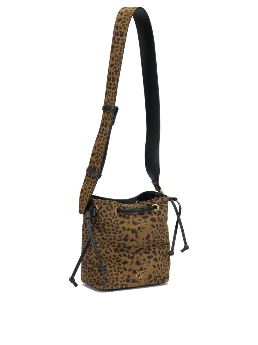 Pinko Brown Leather Crossbody Bag