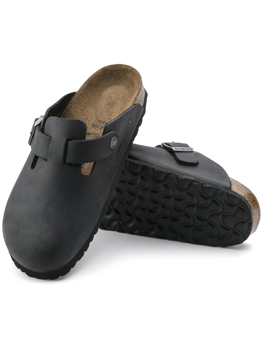 Birkenstock Seamless Black Nubuck Slip-On Shoes With Adjustable Strap