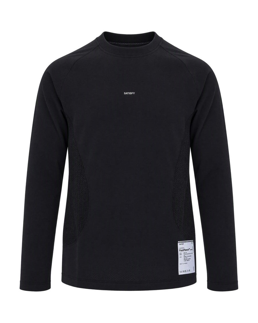 Satisfy Black Fuzzfleece Octa Long-Sleeve Top