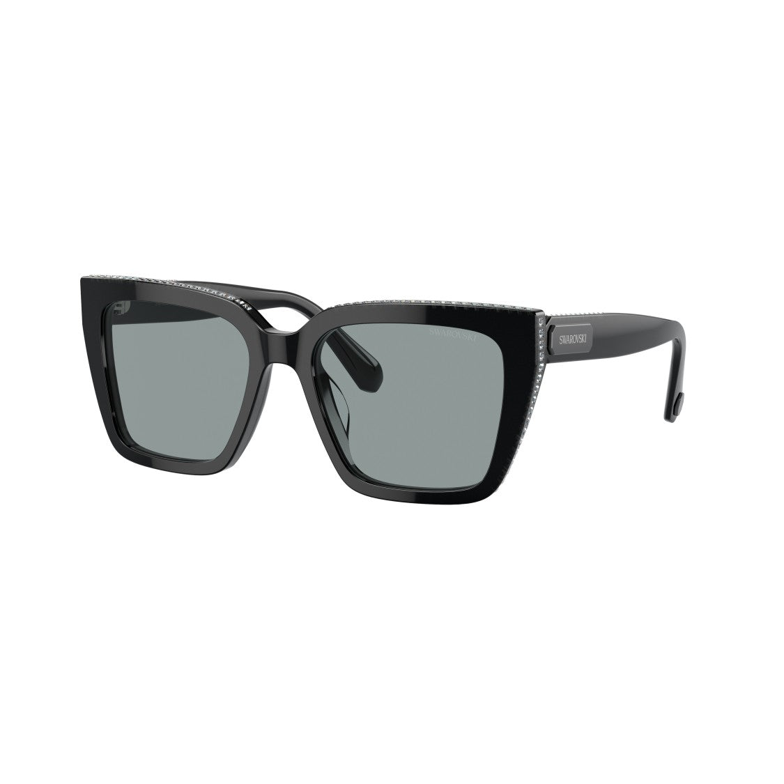 Swarovski 0Sk6013 Oversized Square Frame Sunglasses With Crystal Embellishments