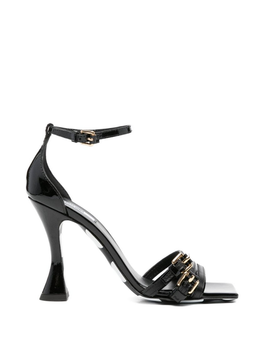 Moschino Black Polka Dot Ankle Strap Sandals