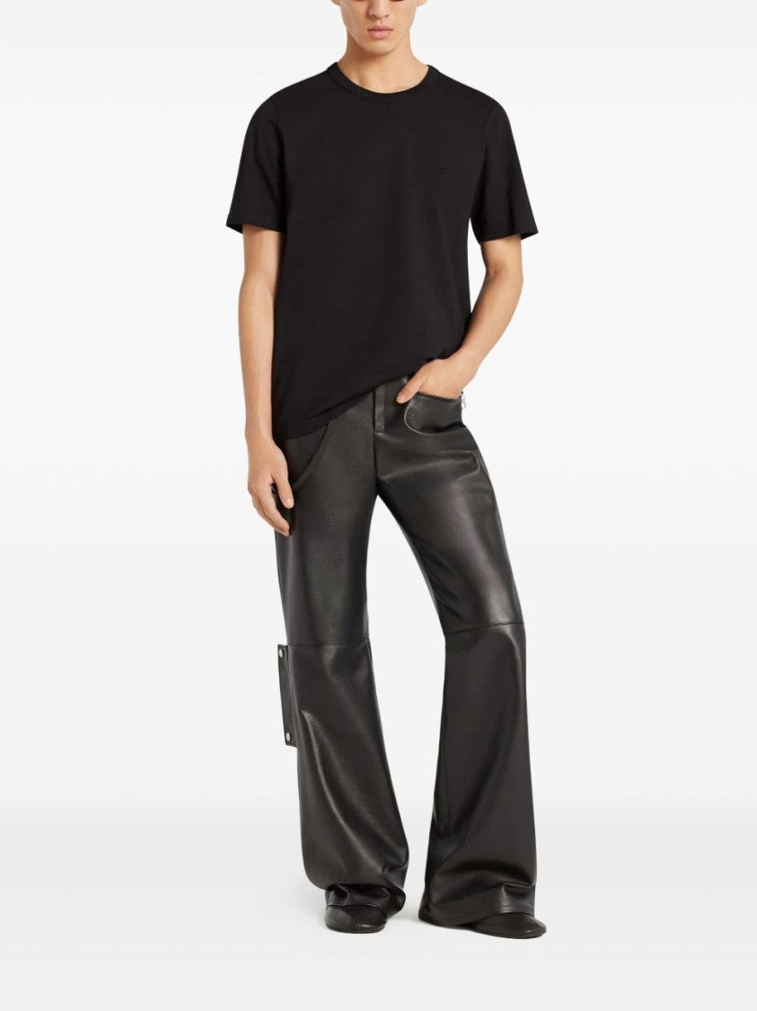 Courrèges Black Logo Patch Crew Neck T-Shirt