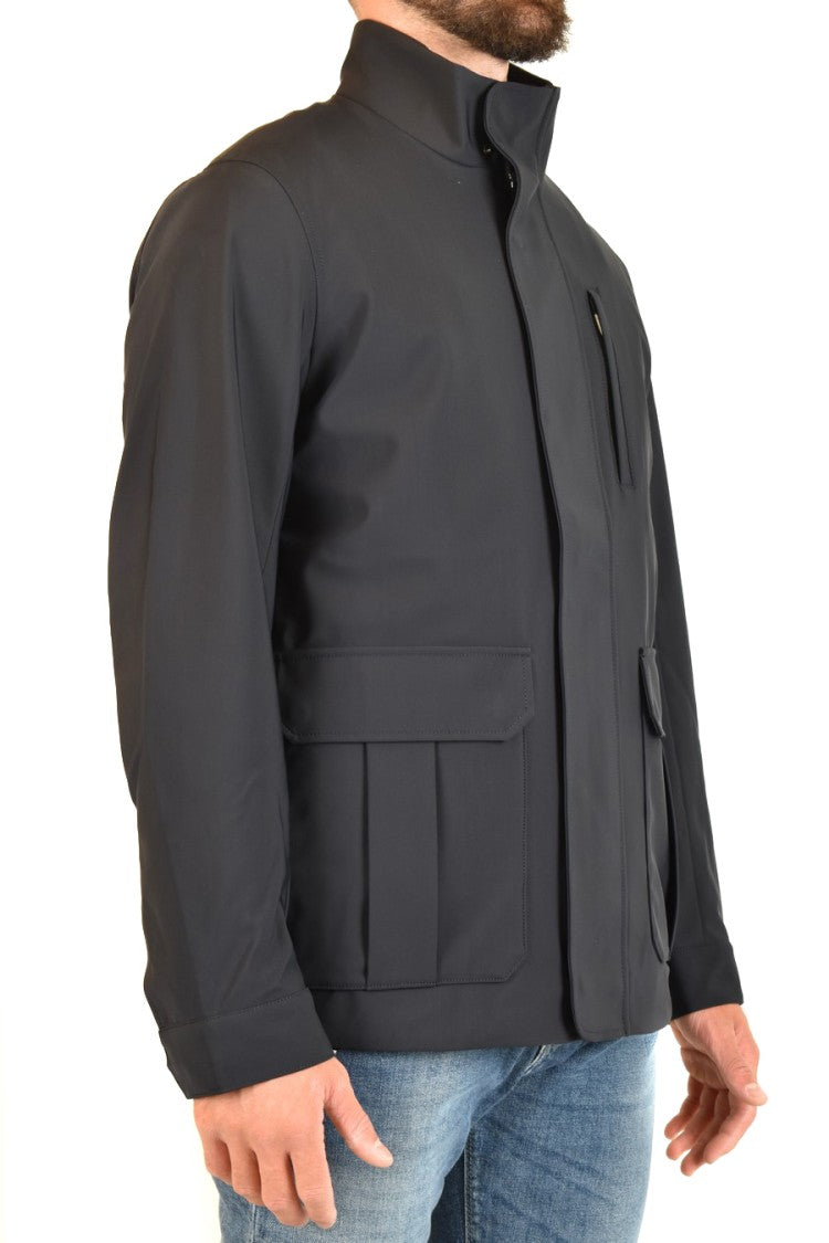 Emporio Armani Sky-Finish Polyamide Jacket With High Collar