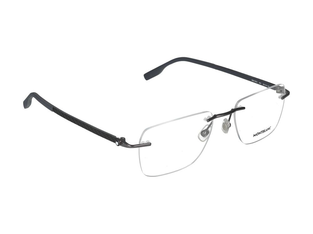 Montblanc Ruthenium Grey Mb0185o Metal Rimless Eyeglasses