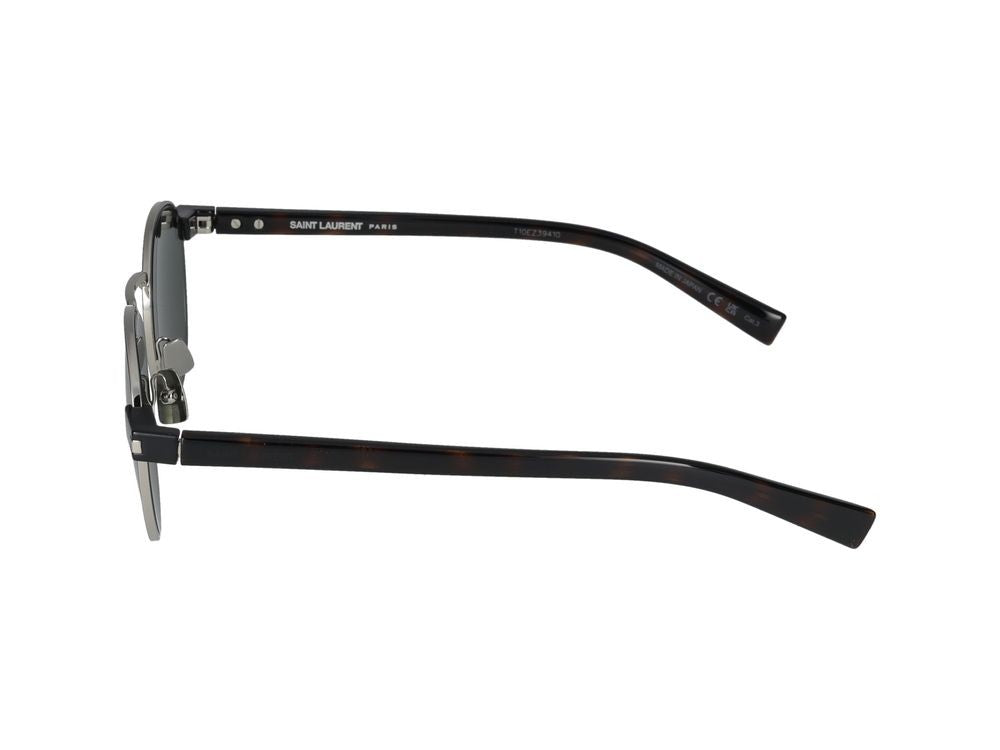 Saint Laurent Silver Silver Frame Round Sunglasses