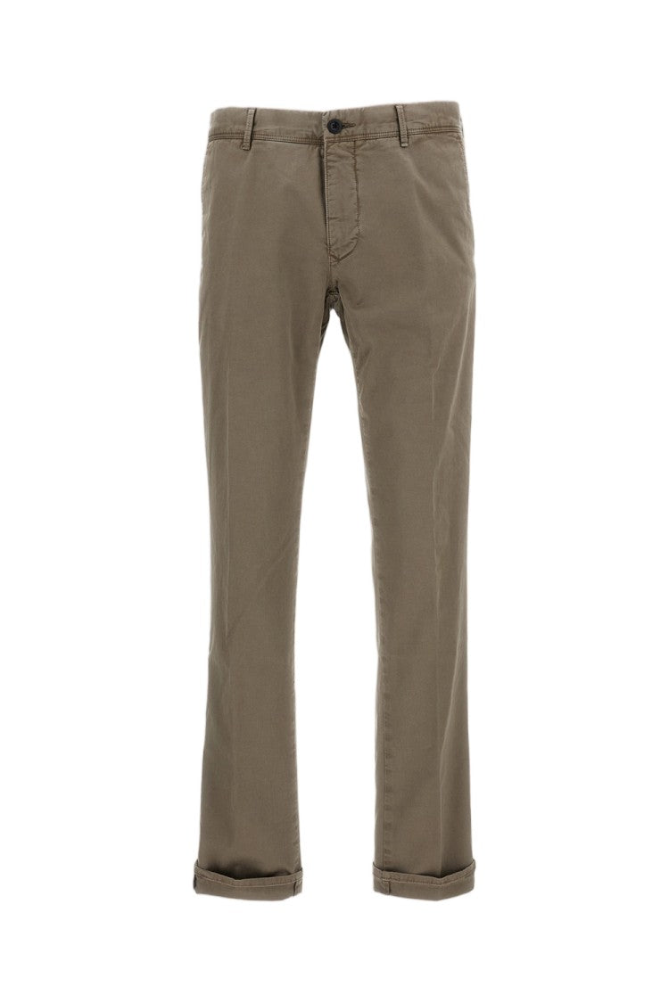Incotex Brown Slim Fit Cotton Trousers