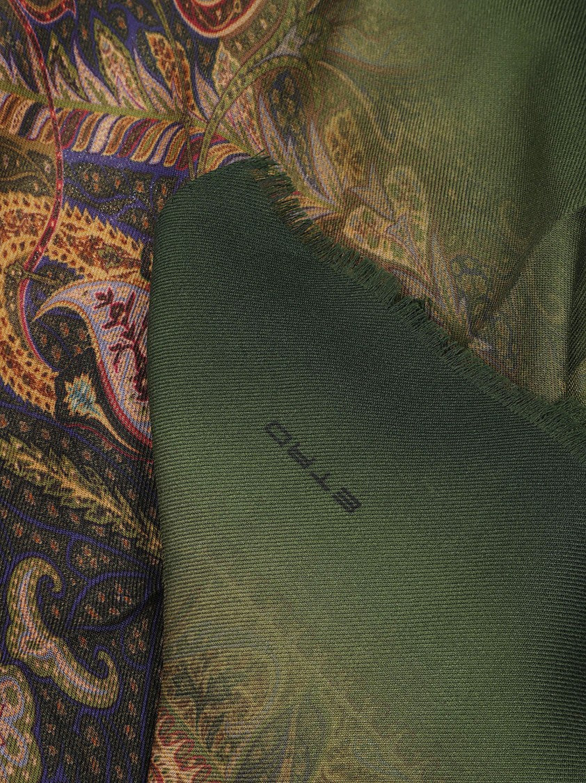 Etro Orfeo Paisley Fringed Wool Scarf