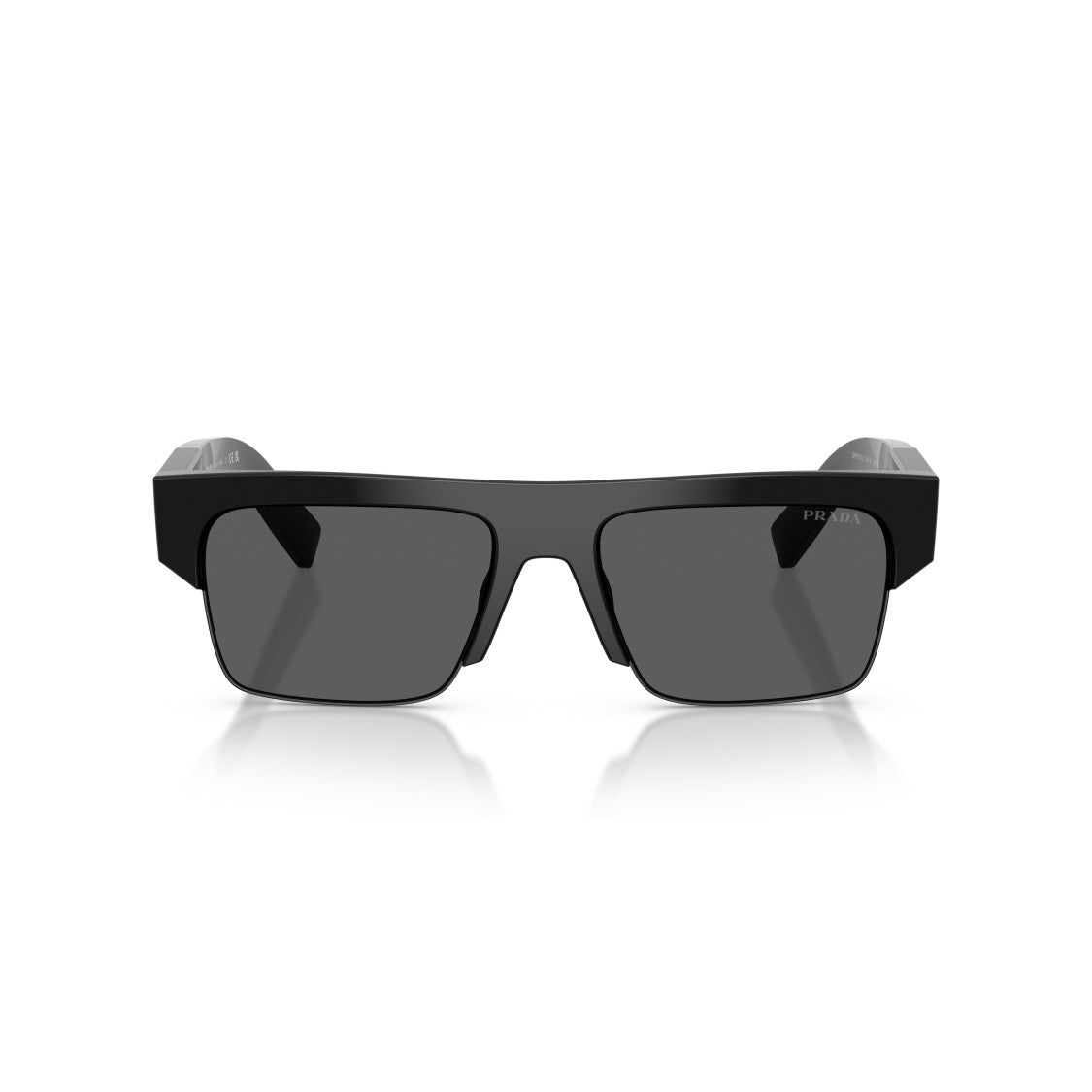 Prada 0Pr D12su Bold Rectangular Black Acetate Sunglasses
