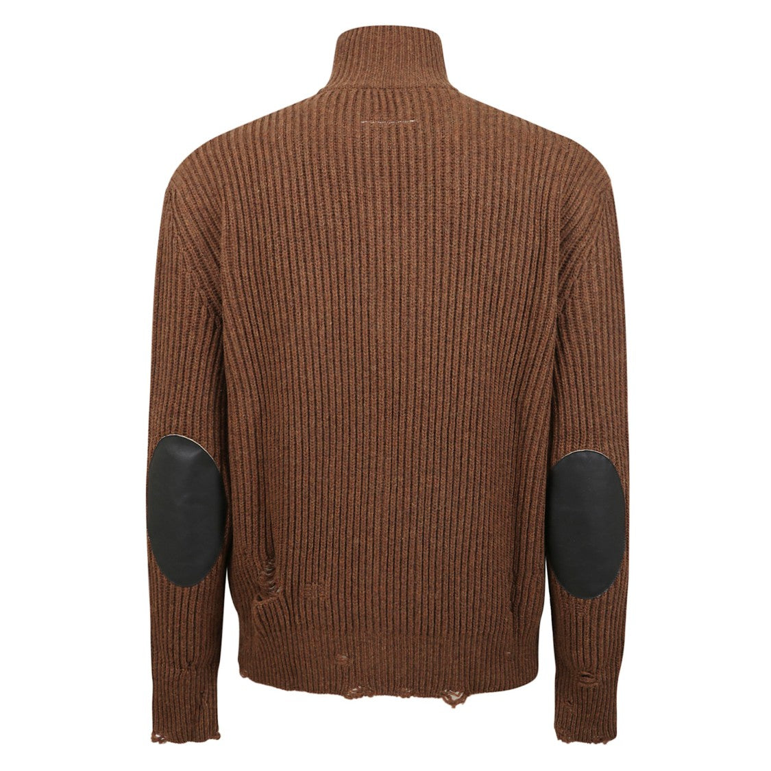 Mm6 By Maison Margiela Distressed Zip Knit Sweater
