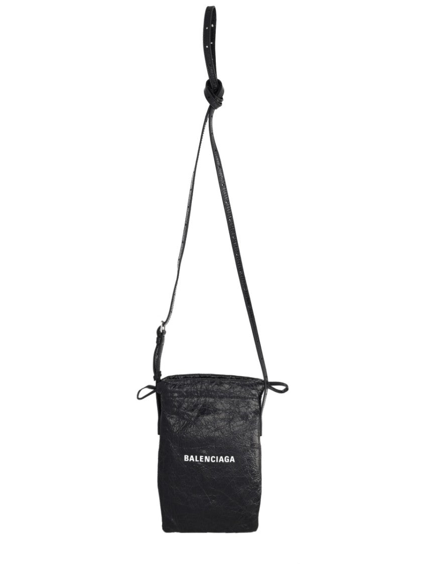 Balenciaga Textured Leather Crossbody Shoulder Bag