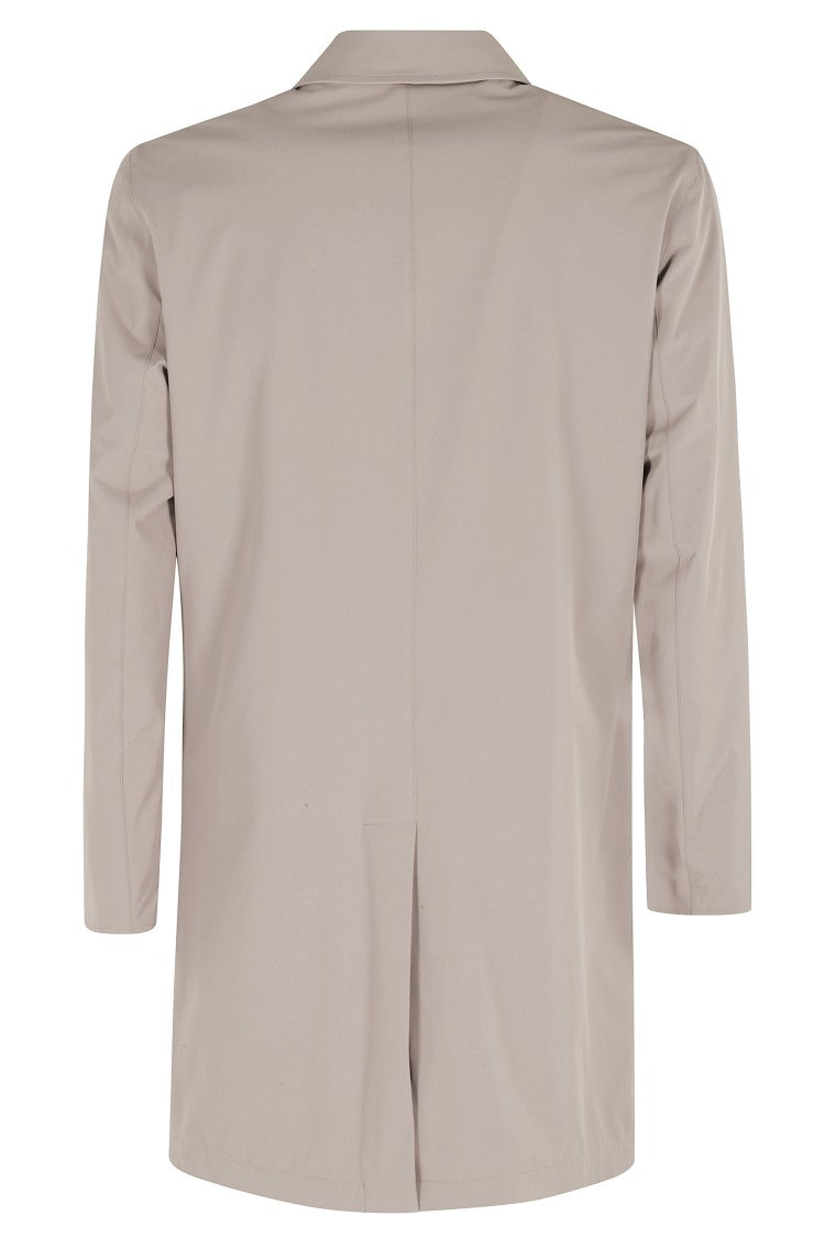 Kired Taupe Reversible Buttoned Polyamide Coat