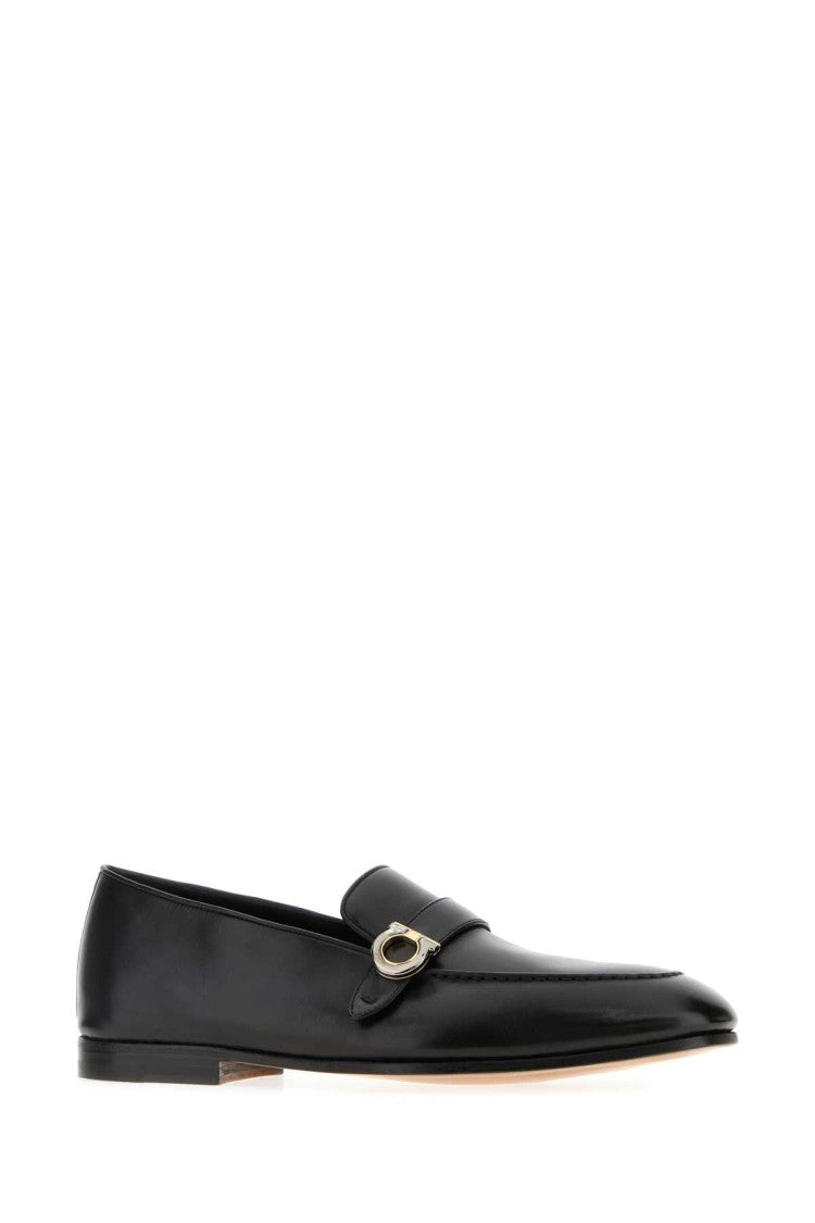 Salvatore Ferragamo Black Leather Austin Loafers
