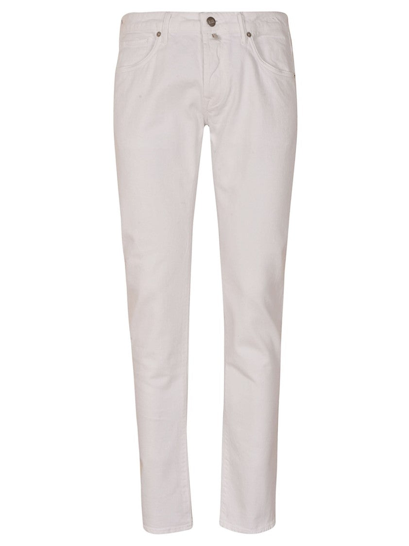 Incotex Slim Fit White Stretch Cotton Pants